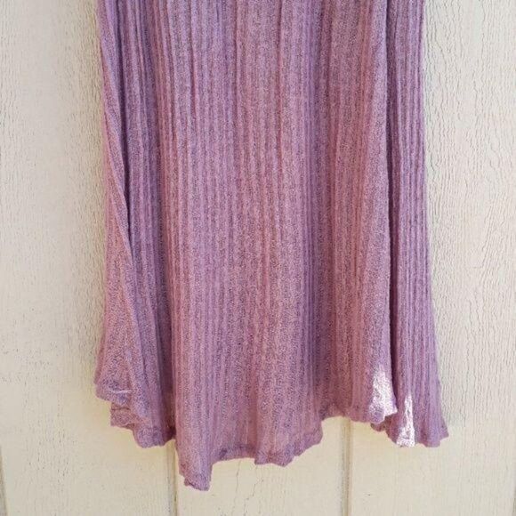 Vintage O'Neill Dress Shift Gauze Crochet Sleeveless Cutout Tent Rib Knit Mauve - Picture 7 of 8